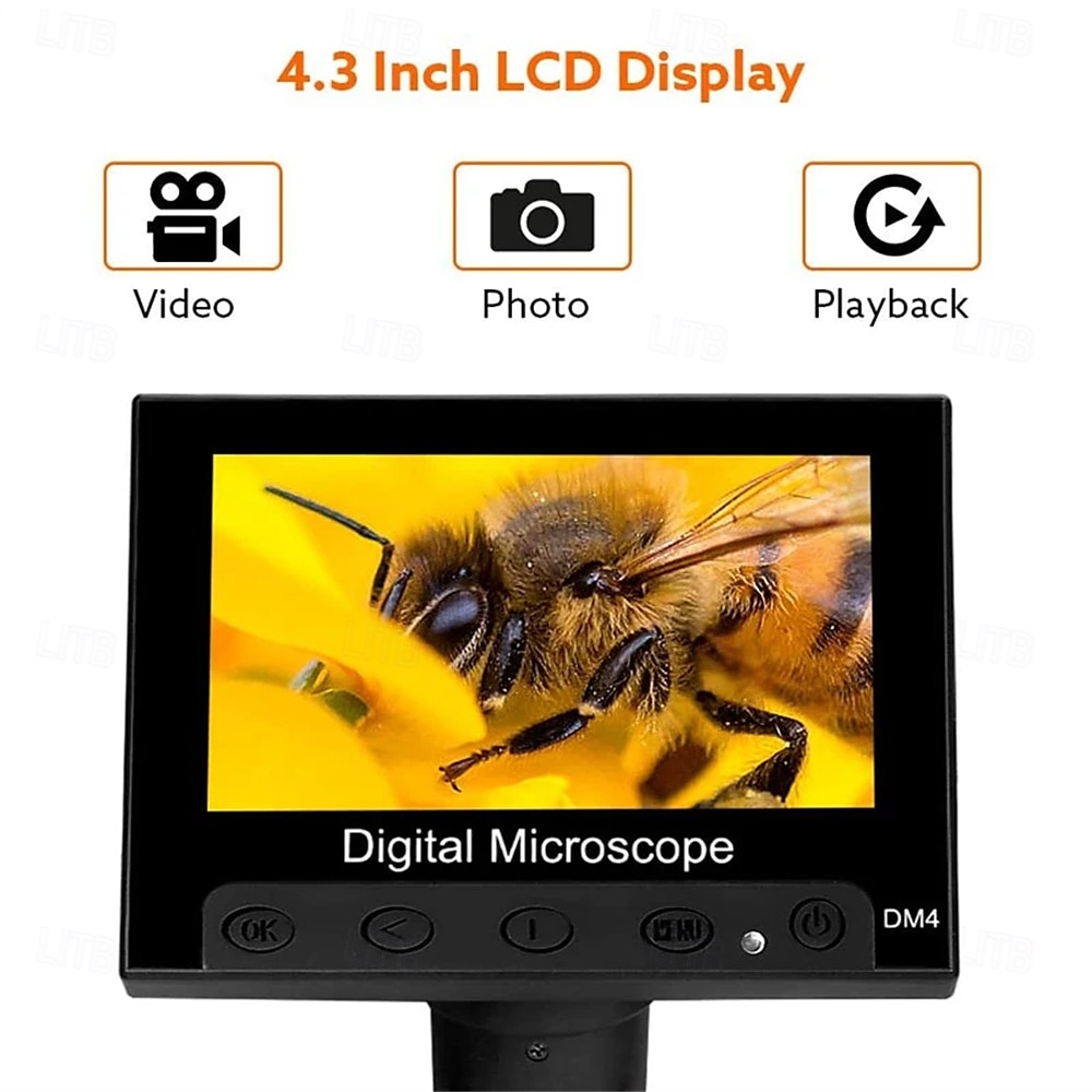 مجهر إلكتروني رقمي بشاشة عرض LCD مقاس 4.3 بوصة ومنفذ USB ومنظار داخلي بدقة 1000 × 2 ميجابكسل مع حامل 8 مصابيح LED لإصلاح اللحام 2025 - $92.99 –P7