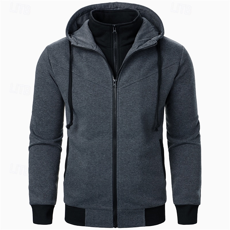 Men's Hoodie Full Zip Hoodie Tactical Hoodie Black Light Grey Dark Gray Hooded Plain Tactical Sports & Outdoor Daily Streetwear Cool Casual Winter Spring &  Fall Clothing Apparel Hoodies Sweatshirts  2025 - $20.99 –P8