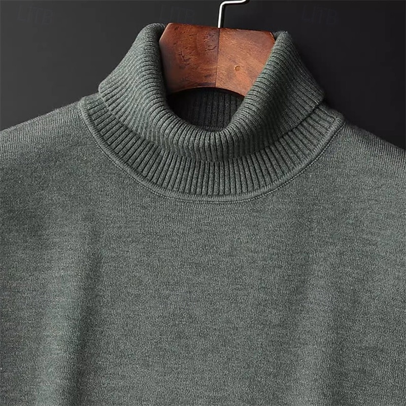 Herren Pullover Strickpullover Gerippt Grobstricken Stricken Standard Strick Glatt Rollkragen Modisch Brautkleider schlicht Freizeitskleidung Verabredung Bekleidung Herbst Winter Kamel Schwarz M L XL 2025 - $15.99 –P6