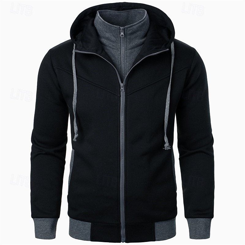 Men's Hoodie Full Zip Hoodie Tactical Hoodie Black Light Grey Dark Gray Hooded Plain Tactical Sports & Outdoor Daily Streetwear Cool Casual Winter Spring &  Fall Clothing Apparel Hoodies Sweatshirts  2025 - $20.99 –P1