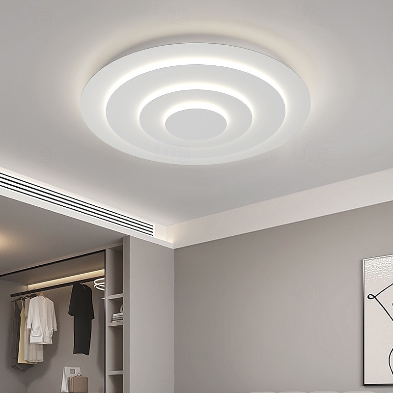 plafoniera a led con design ondulato rotondo bianco stile lampada da soffitto 45/60/78cm 36w del 2025 a $245.19 –P2