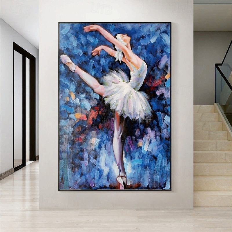 絵画 。壁掛け絵原画【夜空に美しい蔷薇流星雨、楽しくバレエを
