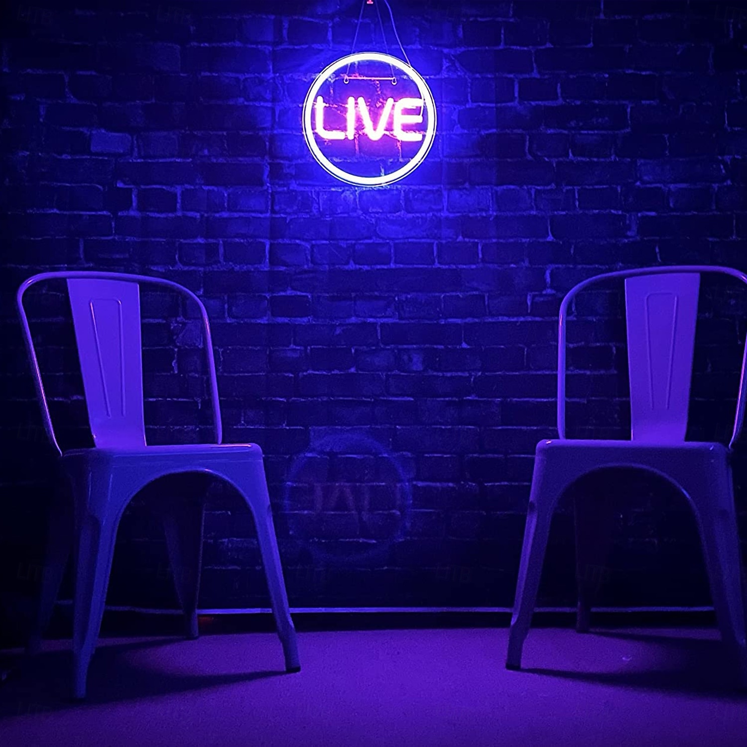 lumini cu neon live, lumini cu neon cu led live, lumini cu LED rotunde pentru jucători - semn cool de streaming/înregistrare live pentru studio, perete, dormitor, decor sala de jocuri 2025 - $55.99 –P2