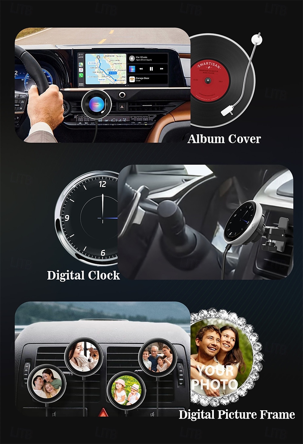 2025年 ottocast ワイヤレス CarPlay アダプター、ディスプレイとカスタマイズ可能な画面付き、有線からワイヤレス CarPlay ドングル、プラグ アンド プレイ、自動 CarPlay アダプター  コレクション – $96.99 –P3