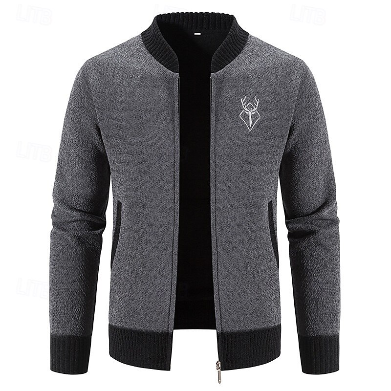 Homens Sueter Cardigan Suéter Cortado Suéter com zíper Suéter de malha Estriado Tricotar Padrão Patchwork Bolsos Bloco de cor Colarinho Chinês Moda Clássico Roupa Diária Encontro Roupa Outono de 2025 por $29.99 –P4