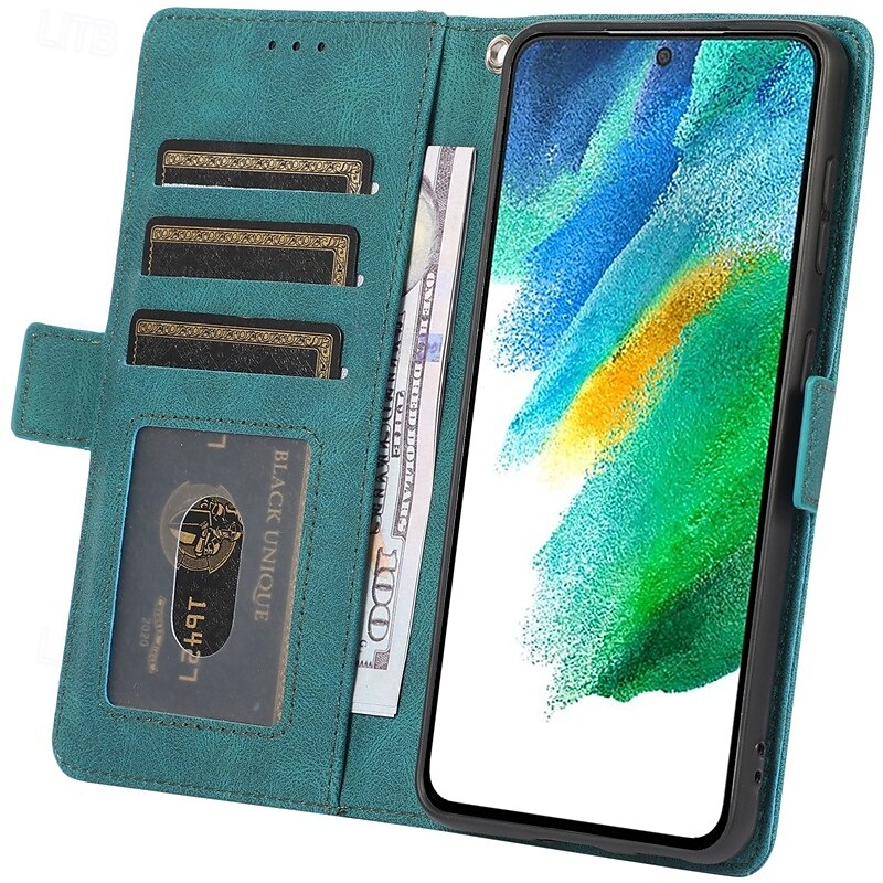 téléphone Coque Pour S23 S22 S21 S20 Plus Ultra S21 FE A72 A52 A32 A22 A12 A71 A51 A31 A21s S20 FE Couvercle rabattable Avec Support avec dragonne Fente pour carte Rétro TPU faux cuir de 2025 ? $16.99 –P2