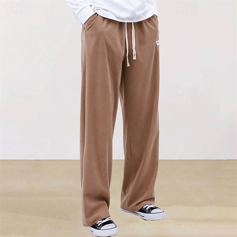 Hombre Pantalones de Deporte Pantalones deportivos Pantalones Pantalones de Pana Pantalones deportivos de pierna recta Correa Bolsillo Cintura elástica Plano Comodidad Diario Deporte Moda Casual 2026 - $21.99 –P20