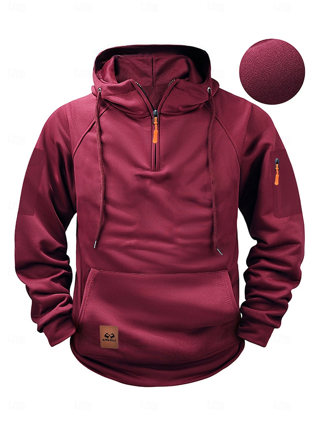 Per uomo Felpa con cappuccio Felpe con zip Felpa con cappuccio tattica Nero Vino Cammello Grigio scuro Con cappuccio Liscio Tasche Tasca frontale Giornaliero Per eventi Per uscire Poliestere del 2025 a $20.99 –P4