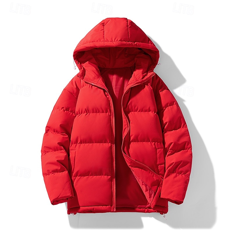 Herren Wintermantel puffer jacket Gefütterte Jacke Tasche Polyester Freizeitskleidung Verabredung Urlaub Standard Modisch Brautkleider schlicht Komfortabel warm Herbst Winter Solide / einfarbig 2025 - $45.99 –P12