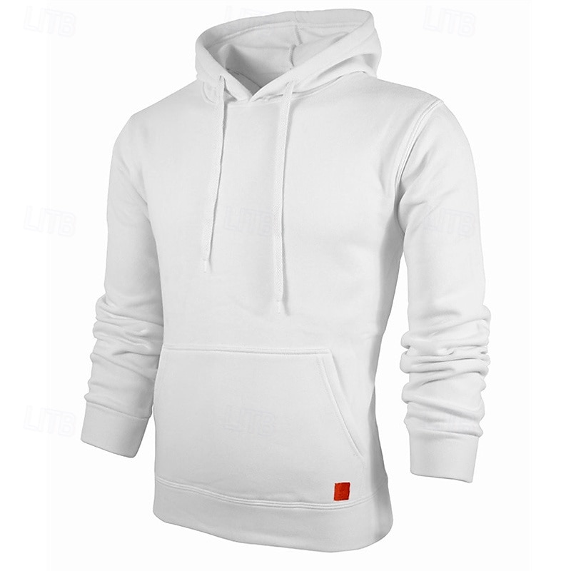 Herr Huvtröja Svart Vit Gul Vin Armégrön Huva Slät Ficka Sport & Utomhus Dagligen Helgdag Polyester Streetwear Grundläggande Ledigt Vår & Höst Kläder Pull Tröjor 2025 - $16.99 –P12