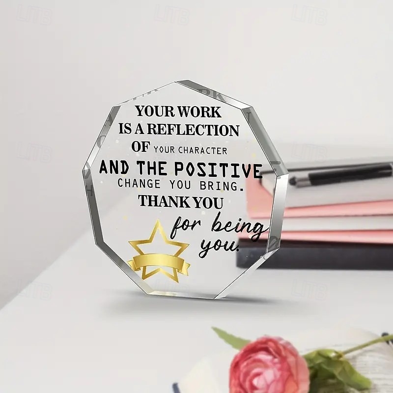Octagonal Acrylic Award, Inspirational Quotes Gift for Colleagues, Boss, and Friends, Appreciation Desk Decor, Retirement Keepsake, Office Desk Accessory 2025 - $9.99 –P3