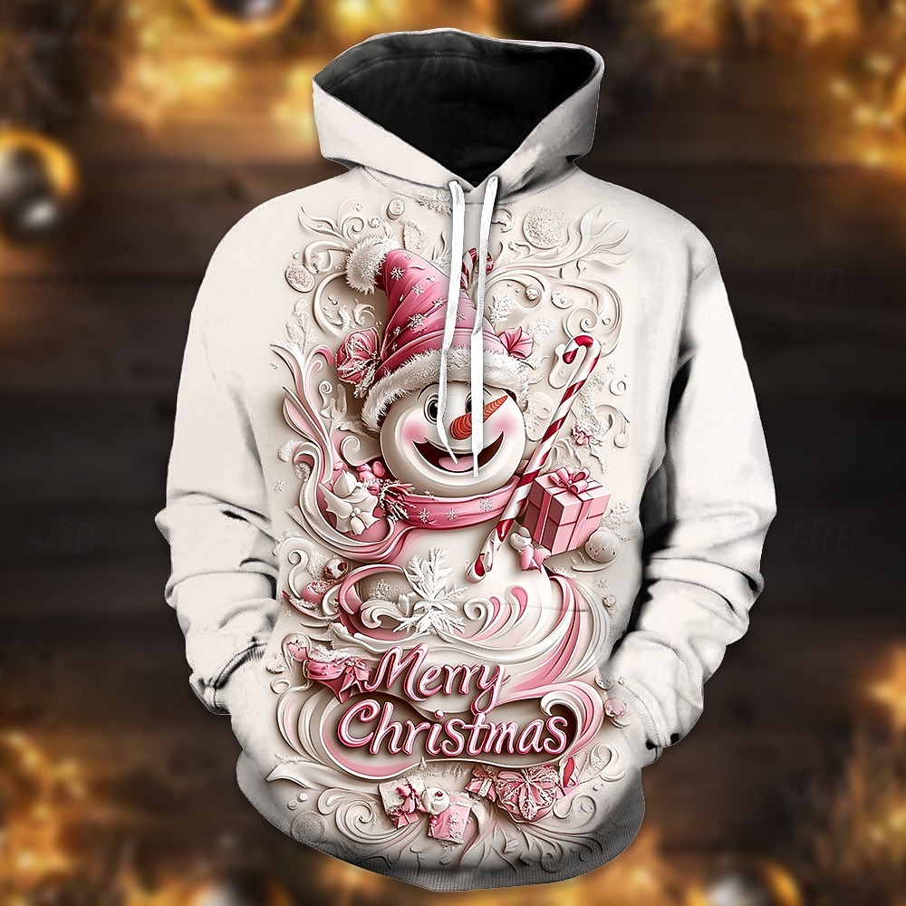 Navidad Muñeco de Nieve Sudadera Sudadera con capucha navideña divertida 3D Navidad Bolsillo delantero Gráfico Para Pareja Hombre Mujer Adulto Navidad Carnaval Impresión 3D Fiesta Festival 2025 - $29.99 –P5