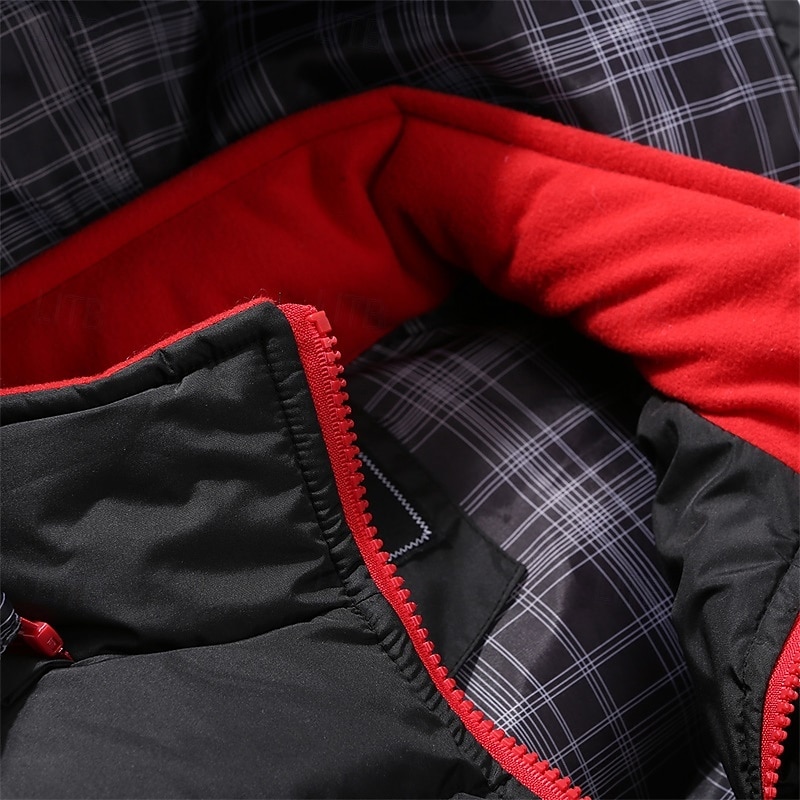 Pánské Puffer Vesta Vesta s kapucí S vycpávkou Vesta Prošívaná vesta Denní Rande Dovolená Módní Na běžné nošení Podzim zima Kapsy Polyester Zahřívací Pohodlné Barevné bloky Zip Kapuce Běžný Čern 2025 - $39.99 –P12