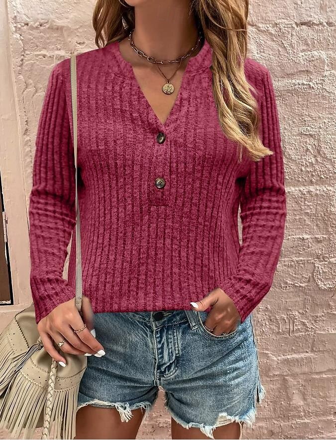 Femme Tunique Couleur unie Mode Décontractées manche longue Col Ras du Cou Hauts réguliers du quotidien Noir Vin Marron clair Gris Printemps Automne de 2025 ? $29.99 –P4
