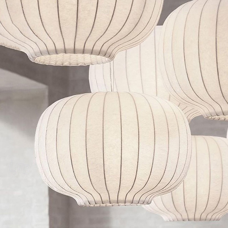wabi-sabi styl severské hedvábné závěsné světlo moderní kreativní hedvábný lustr jednoduché lehké luxusní látkové závěsné světlo 85-265v 2025 - $249.99 –P3