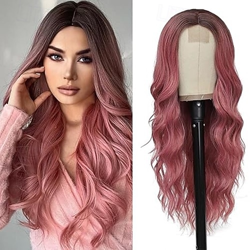 peruca longa para mulheres perucas de cabelo vermelho ondulado e cacheado peruca de substituição de cabelo sintético peruca de cabelo resistente ao calor para uso diário em festas perucas de festa de de 2026 por $25.99 –P4