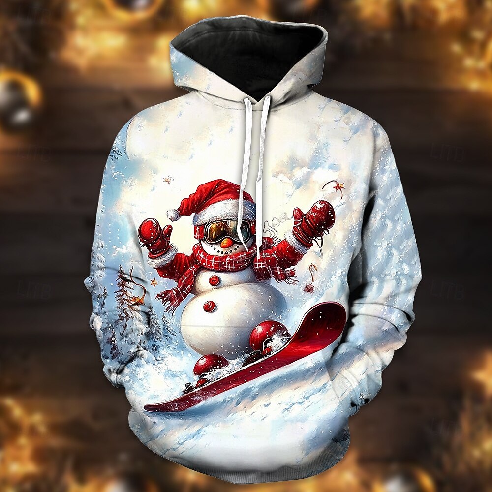 Navidad Muñeco de Nieve Sudadera Sudadera con capucha navideña divertida 3D Navidad Bolsillo delantero Gráfico Para Pareja Hombre Mujer Adulto Navidad Carnaval Impresión 3D Fiesta Festival 2025 - $29.99 –P6