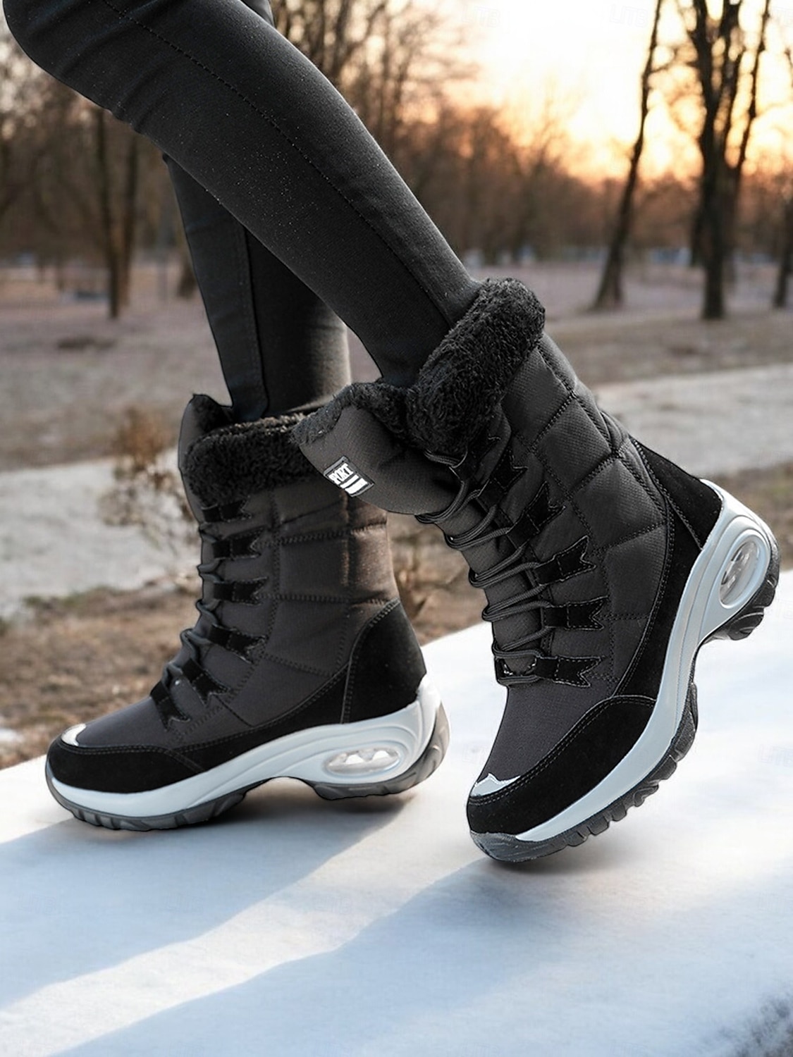 botas de neve de inverno impermeáveis femininas com forro de pelúcia quente e sola antiderrapante – ideais para atividades ao ar livre em clima frio de 2025 por $46.99 –P4