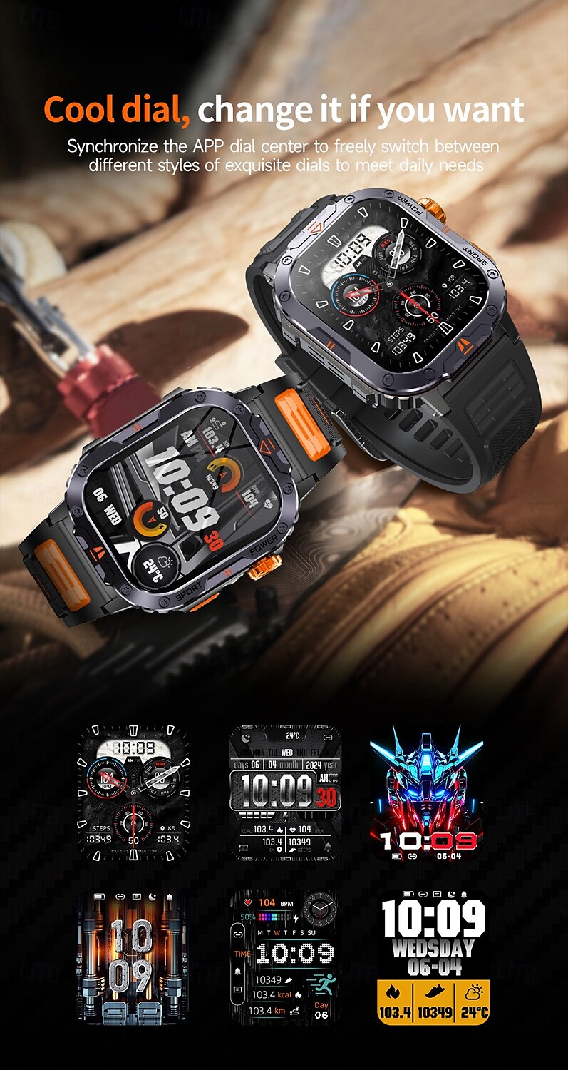 696 NX20 Smart Watch 2 inch Smart Band Fitness Bracelet Bluetooth Pedometer Call Reminder Sleep Tracker Compatible with Android iOS Men Hands-Free Calls Message Reminder IPX-0 45mm Watch Case 2025 - $56.99 –P19