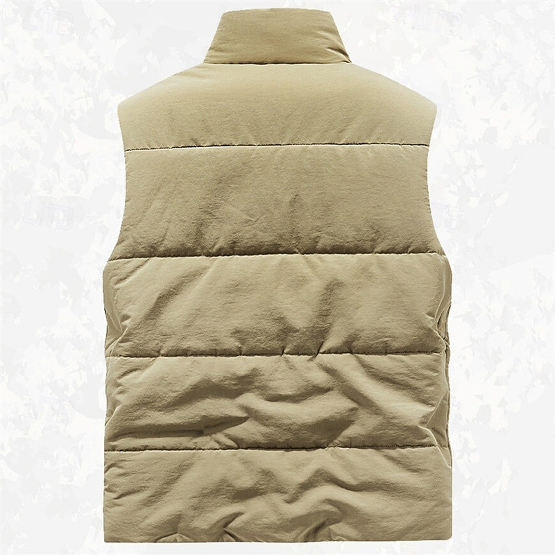 Pánské Fleecová vesta Venkovní vesta Rybářská vesta Denní Rande Dovolená Módní Na běžné nošení Podzim zima Kapsy Polyester Zahřívací Pohodlné Pevná barva Zip Stojáček Běžný Černá Khaki Šedá Vesta 2025 - $45.99 –P3