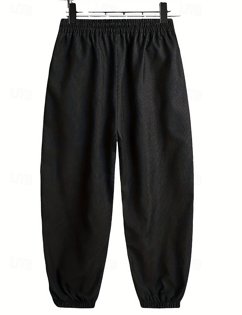 Herr Joggingbyxor Joggare Manchesterbyxor Långbyxor Harem byxor Snörning Elastisk midja Opressade byxor Slät Komfort Varm Fullängd Utomhus Ledigt Dagligen Sport Mode Svart Grå 2025 - $25.99 –P6