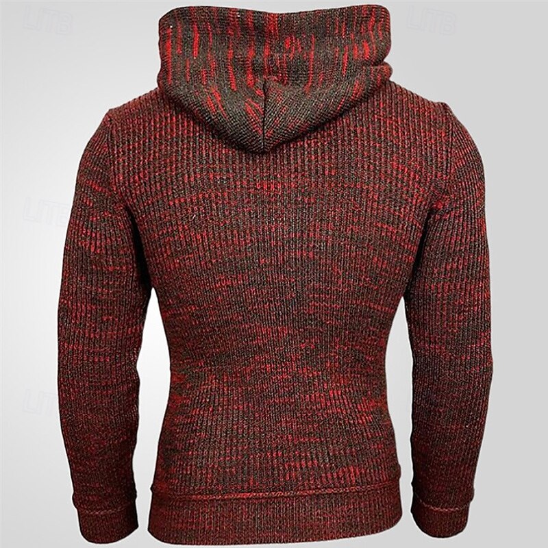 Homme Pull Pull en tricot A côtes Tricoter Normal Demi-zip Tricoté Bloc de couleur Capuche Mode basique Usage quotidien Rendez-vous Vêtement Tenue Automne hiver Noir Jaune S M L de 2025 ? $37.99 –P11