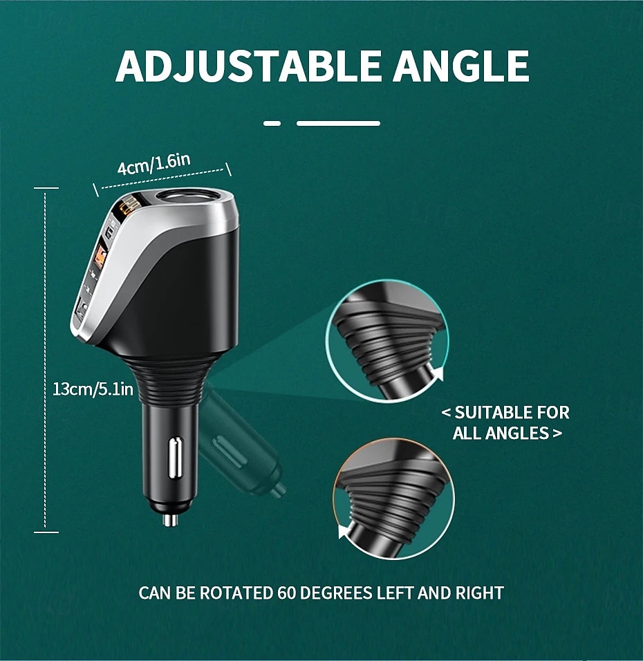 66W Quick Charge Car Cigarette Lighter Charger QC3.0/PD Port Phone Charger Socket DC 12V/24V Universal USB Type Power Adapter 2025 - $35.99 –P10