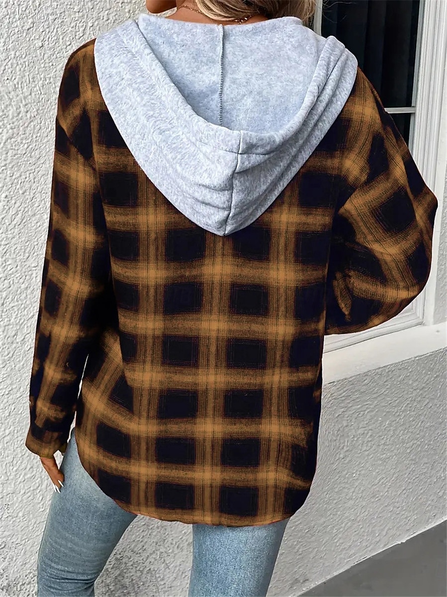 Veste décontractée Femme Extérieur Plein Air Usage quotidien mode Décontractées Avec poches Imprimer Normal Manteau Rose Claire Rouge Marron Automne Hiver Boutonnage Simple Sweat à capuche Standard S de 2025 ? $27.99 –P6