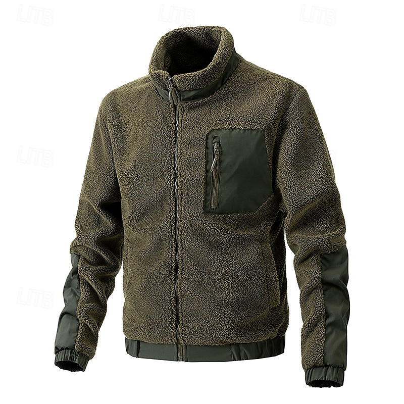 Herren Wanderjacke Fleecejacke für Wanderer Winter Draussen warm Fleece-Futter Vliesjacken Voller Reißverschluss Klettern Camping / Wandern / Höhlenforschung Reisen Cachi scuro Schwarz Dunkelblau 2025 - $63.99 –P6