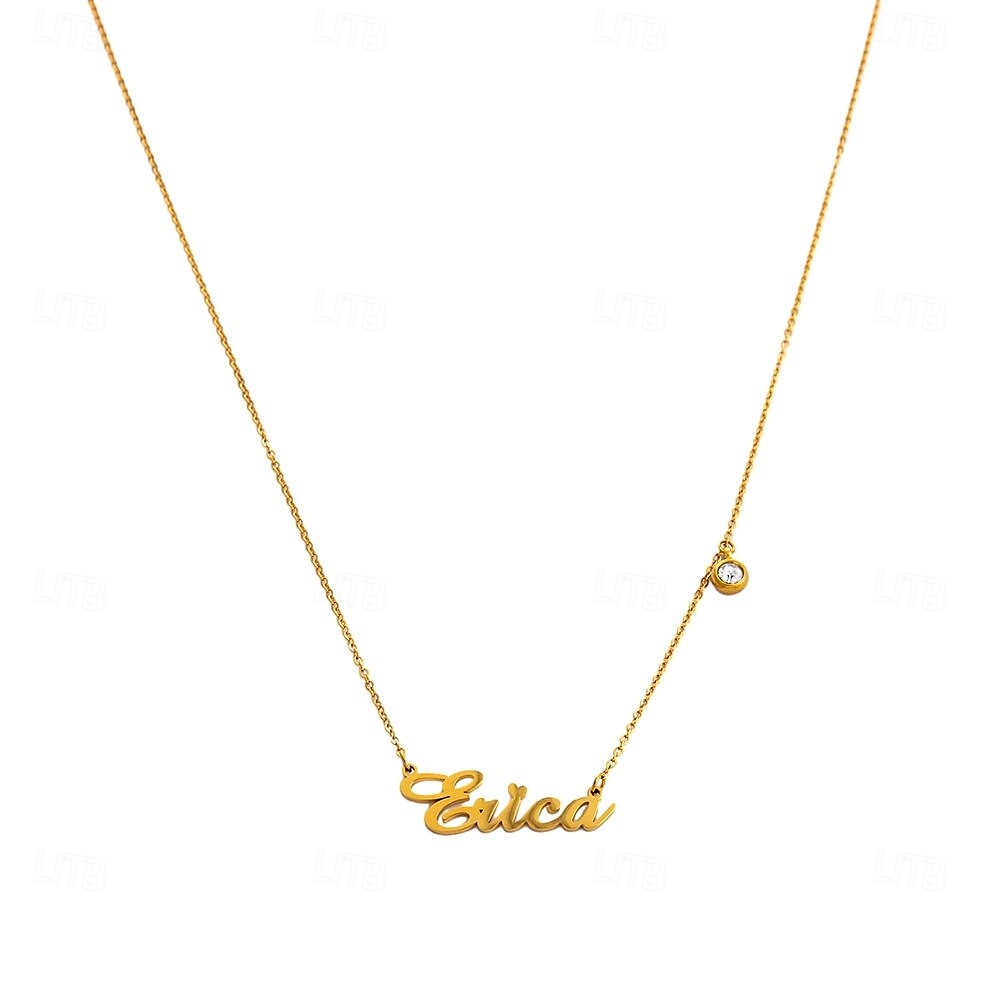 Custom Name Necklace Personalized 18K Gold Plated Nameplate Customized Jewelry Gift for Women 2025 - $29.99 –P5