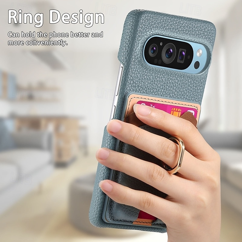 telefoon hoesje Voor Pixel 9 Pro Pixel 9 Pro XL Pixel 8 Pro Pixel 8 Pixel 9 Pixel 7 Pixel 7 Pro Pixel 6 Pixel 6 Pro Achterkant Ringhouder Kaartsleuf Schokbestendig Retro TPU PU-nahka 2025 - $19.99 –P1