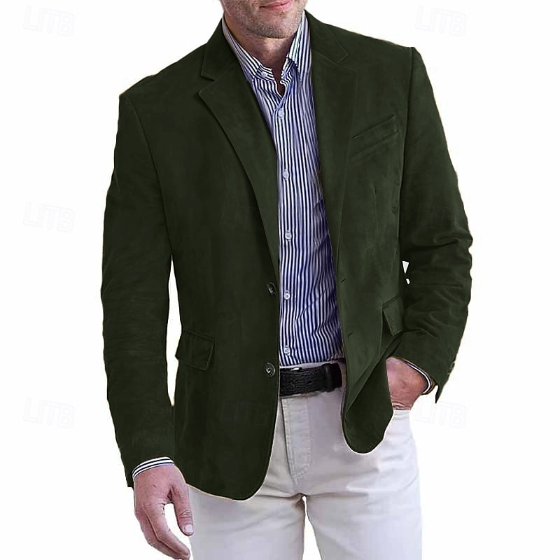 Ανδρικά Faux Suede Blazer Μπουφάν Faux Suede Επαγγελματικά Ρούχα Εταιρικό πάρτι Μοντέρνα Καθημερινό Φθινόπωρο / Χειμώνας Φο Σουέτ Σκέτο Κουμπί Τσέπη Άνετο Μονόπετο Χρωματιστή ζακέτα 2025 - $67.99 –P5