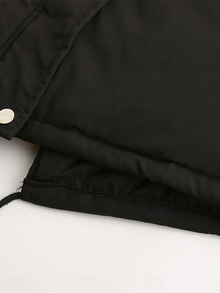 Dame Parkas Hold Varm Pustende Glidelås Lomme Pelskrage Fleece Lined Fritid عادي Feriereise Gate Dagligdagstøy Ut på byen Glidelås Normal Hettegenser Normal Langermet Yttertøy Svart Rosa Rød Høst 2025 - $57.99 –P3