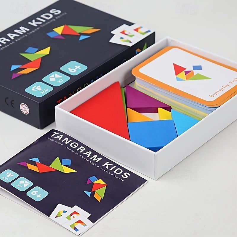 Educatieve houten legpuzzel met 60 stukjes voor kinderen die geometrie, wiskunde en meer leren - perfect cadeau voor Halloween en Kerstmis 2025 - $27.99 –P8
