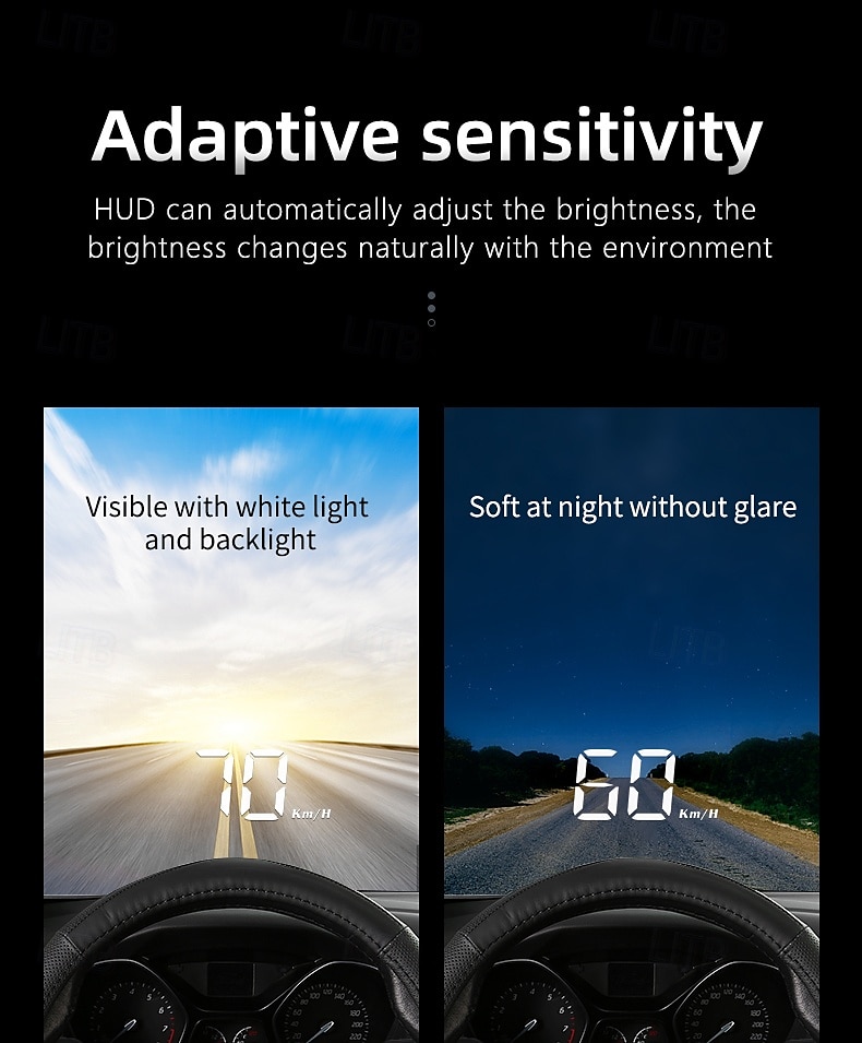 Car HUD Head Up Display Car Portable Speed Monitor Car Universal HUD with OBD Cable Speedometer Engine RPM Warning Mileage Measurement All in One 2025 - $33.99 –P12