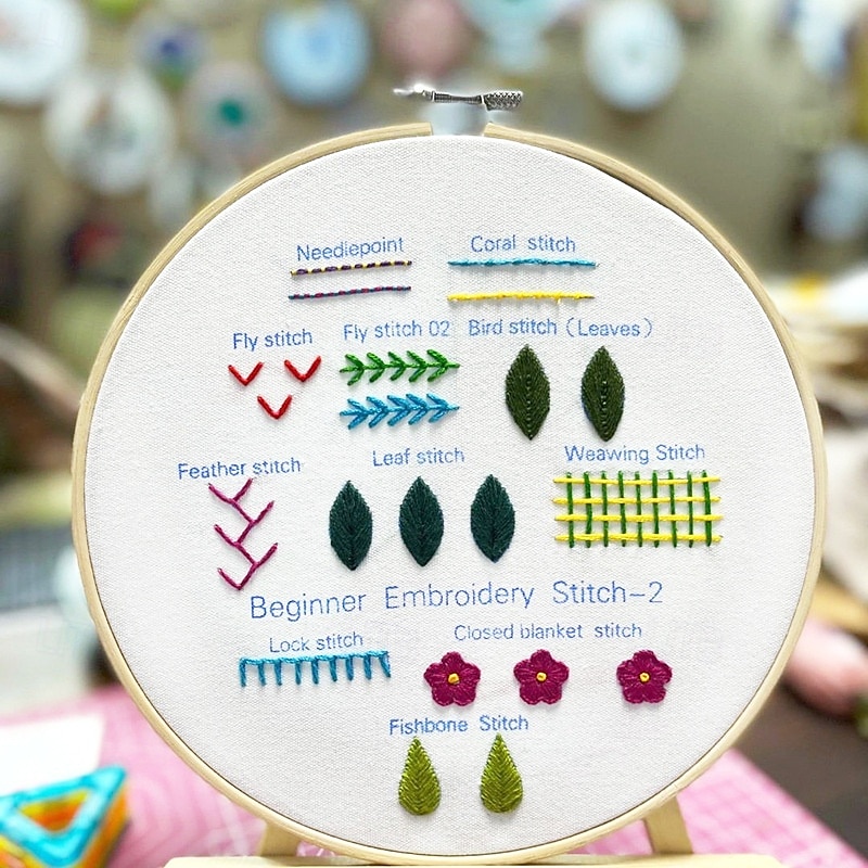 Kit de broderie 3 ensembles pour adultes débutants apprenez 33 points différents kits de bricolage comprenant un cerceau à motifs de fleurs estampées fils de couleur outils faciles à suivre de 2025 ? $24.99 –P7