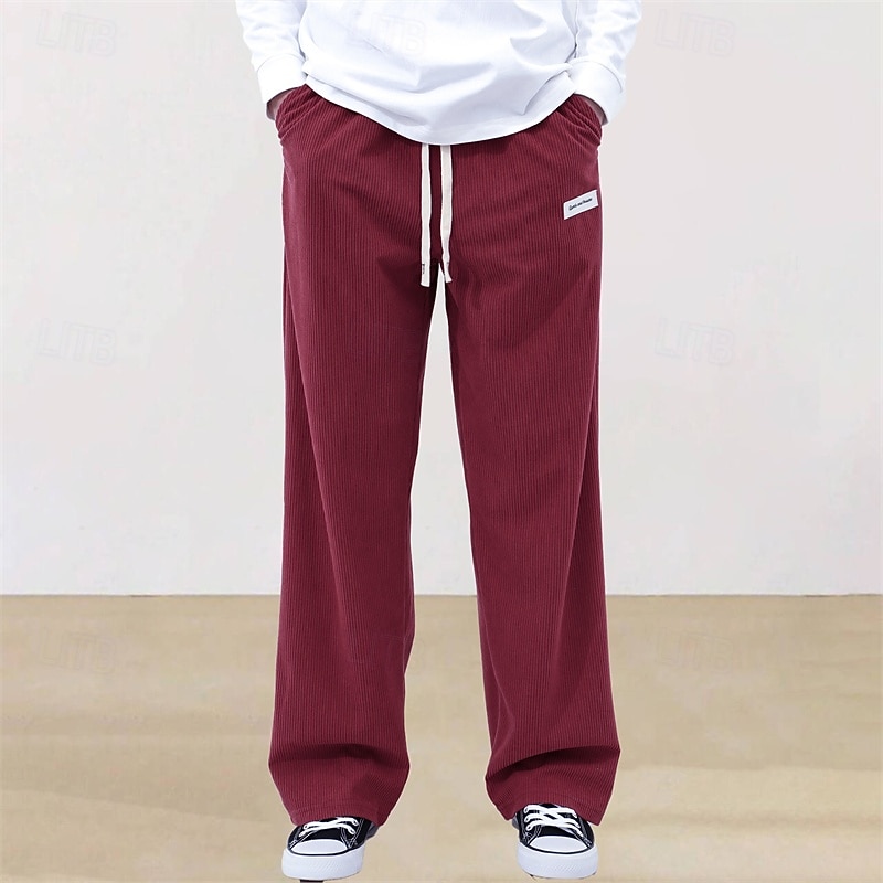 Hombre Pantalones de Deporte Pantalones deportivos Pantalones Pantalones de Pana Pantalones deportivos de pierna recta Correa Bolsillo Cintura elástica Plano Comodidad Diario Deporte Moda Casual 2026 - $21.99 –P9