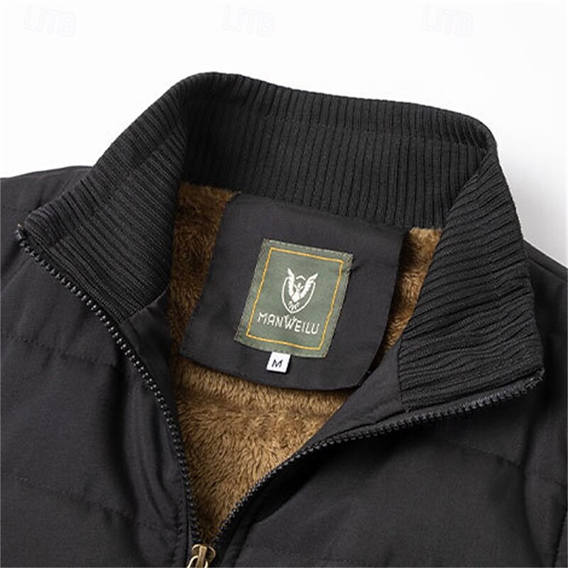 Per uomo Gilet imbottito Quotidiano Casual Autunno & Inverno Tasca Poliestere Caldo Tinta unica Cerniera Collo alla coreana Vestibilità regolare Nero Blu marino scuro Blu Cachi Gilet del 2025 a $42.99 –P9