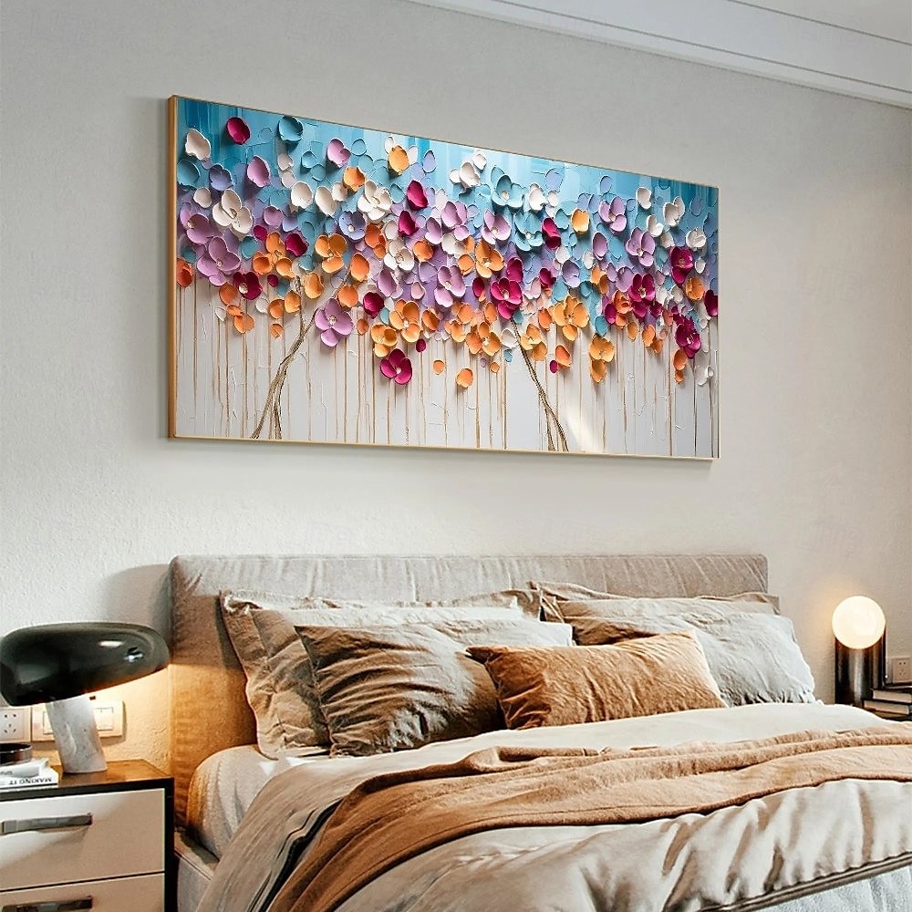 Ölgemälde handgemaltes 3D-Blumengemälde, handgefertigtes Palettenmesser, Blumen, Ölgemälde, Wandkunst, großes 3D-weißes Strukturgemälde, moderne dekorative Gemälde, Impressionismus, abstraktes weißes 2025 - $77.99 –P6