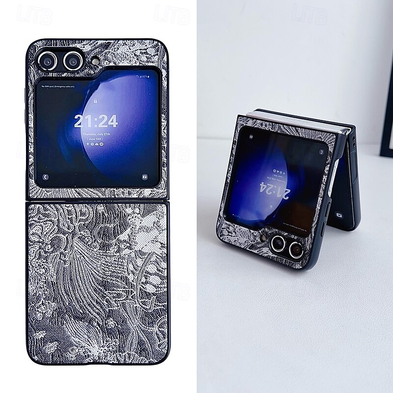 Phone Case For Samsung Galaxy Z Flip 6 Z Flip 5 Z Flip 4 Z Flip 3 Back Cover Shockproof Retro PC PU Leather 2025 - $16.99 –P17