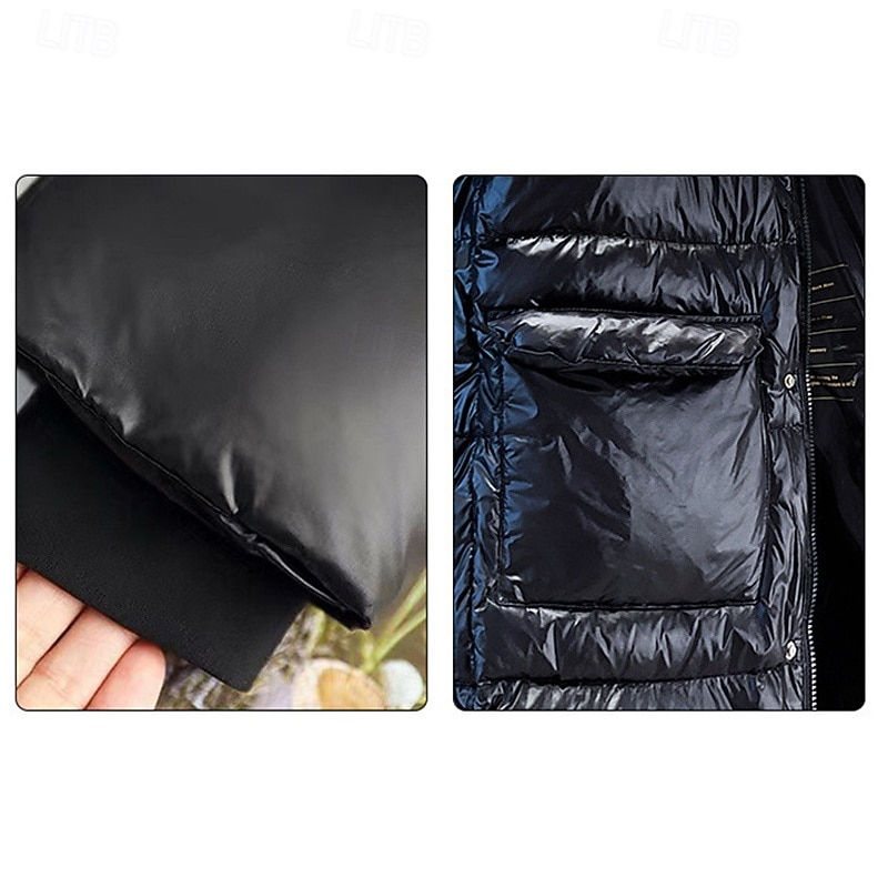 Barn Pojkar Ner Hoodiejacka Pufferjacka Ytterkläder Ensfärgat Långärmad Ficka Täcka Utomhus Dagligen Grundläggande Svart Höst Vinter 5 år + 2025 - $52.99 –P3