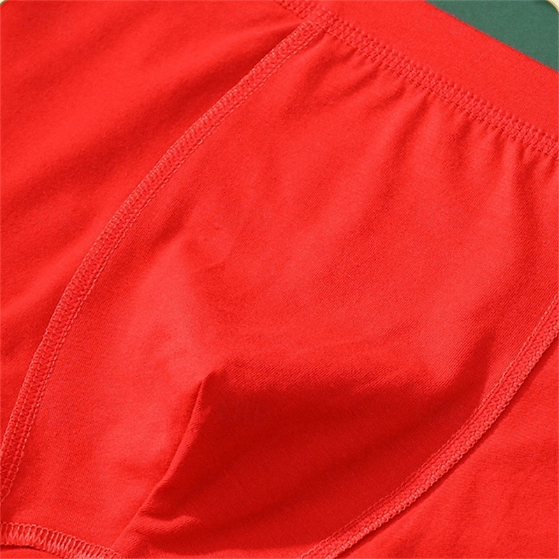 Homens 1 pc Roupa interior de Natal Patchwork Poliéster Respirável Macio Confortável Gráfico Cintura Média Vermelho Verde de 2025 por $7.99 –P5
