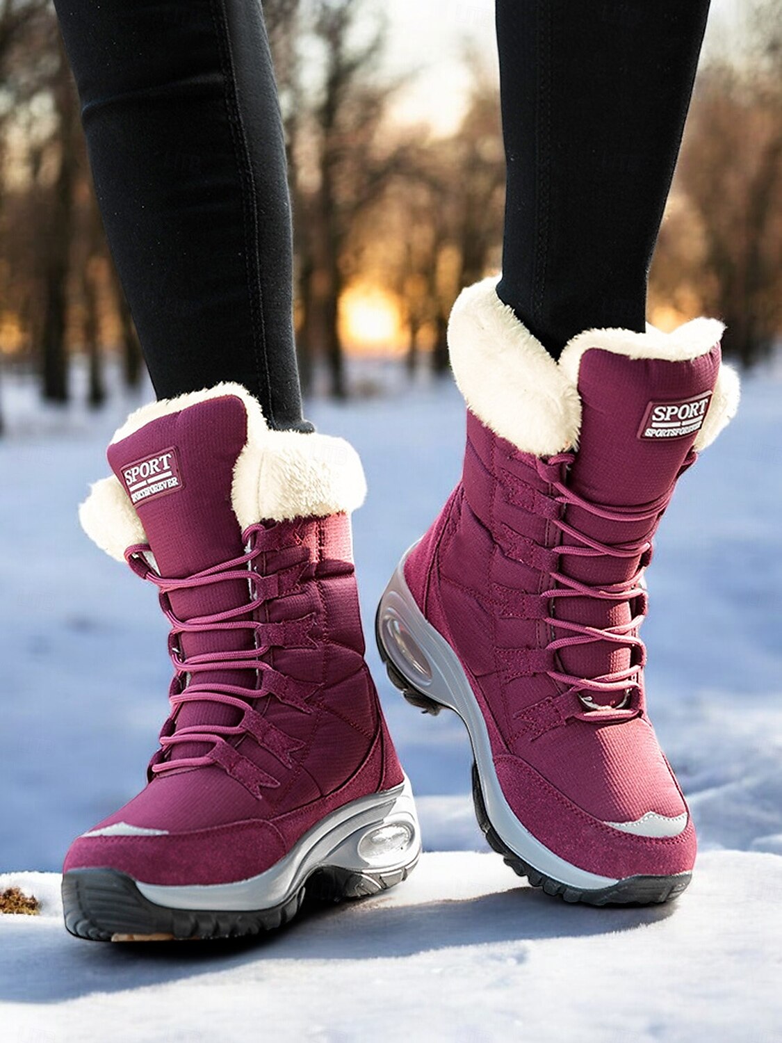 botas de neve de inverno impermeáveis femininas com forro de pelúcia quente e sola antiderrapante – ideais para atividades ao ar livre em clima frio de 2025 por $46.99 –P2