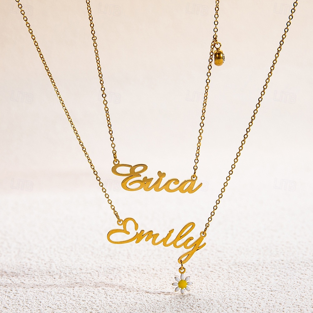 Custom Name Necklace Personalized 18K Gold Plated Nameplate Customized Jewelry Gift for Women 2025 - $29.99 –P1