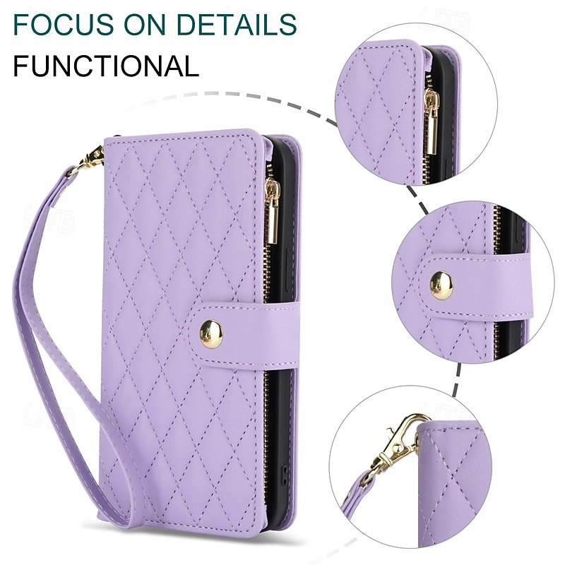 Phone Case For Pixel 9 Pro Pixel 9 Pro XL Pixel 8 Pro Pixel 8 Pixel 9 Pixel 7 Pixel 7 Pro Pixel 6 Pixel 6 Pro Back Cover with Stand Holder Zipper with Lanyard Retro TPU PU Leather 2025 - $21.99 –P12