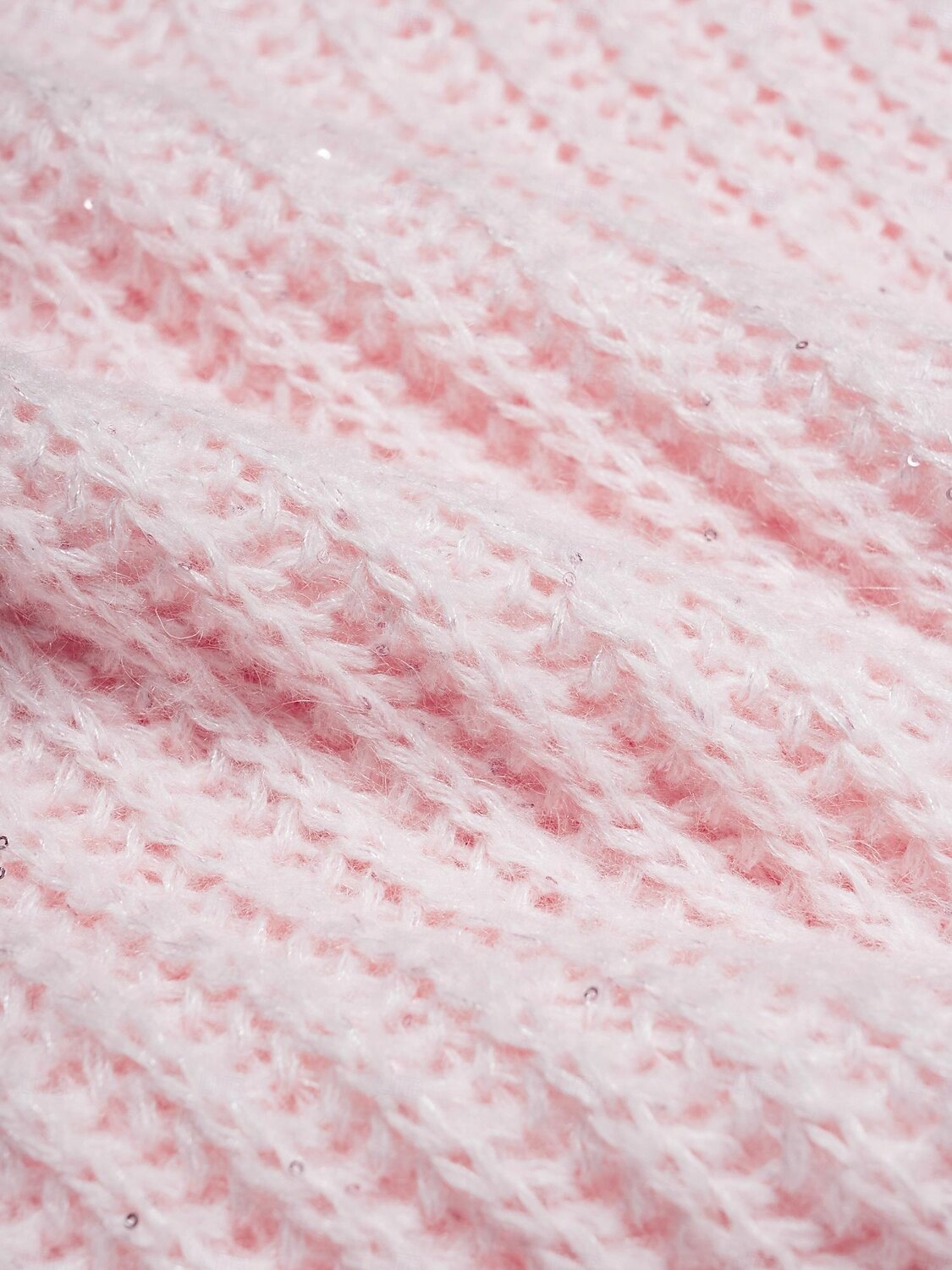 Dame Genser Rullekrage Riflet Strikke Ull Polyester Nylon Paljetter Drop Shoulder Vinter Fritid / hverdag Strikketøy Daglig Fritid Langermet Helfarge Rosa S M L 2025 - $72.99 –P9