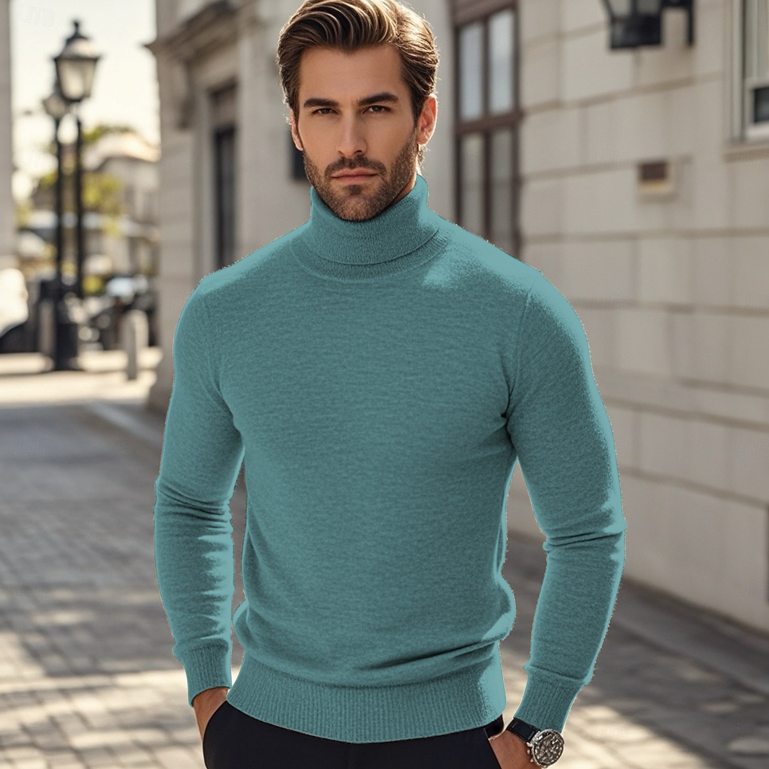 Homme Pull Pull en tricot A côtes Tricoter Normal Tricoté Plein Col Roulé Mode Décontractées Vacances Usage quotidien Vêtement Tenue Automne hiver Chameau Vin S M L de 2025 ? $21.99 –P1