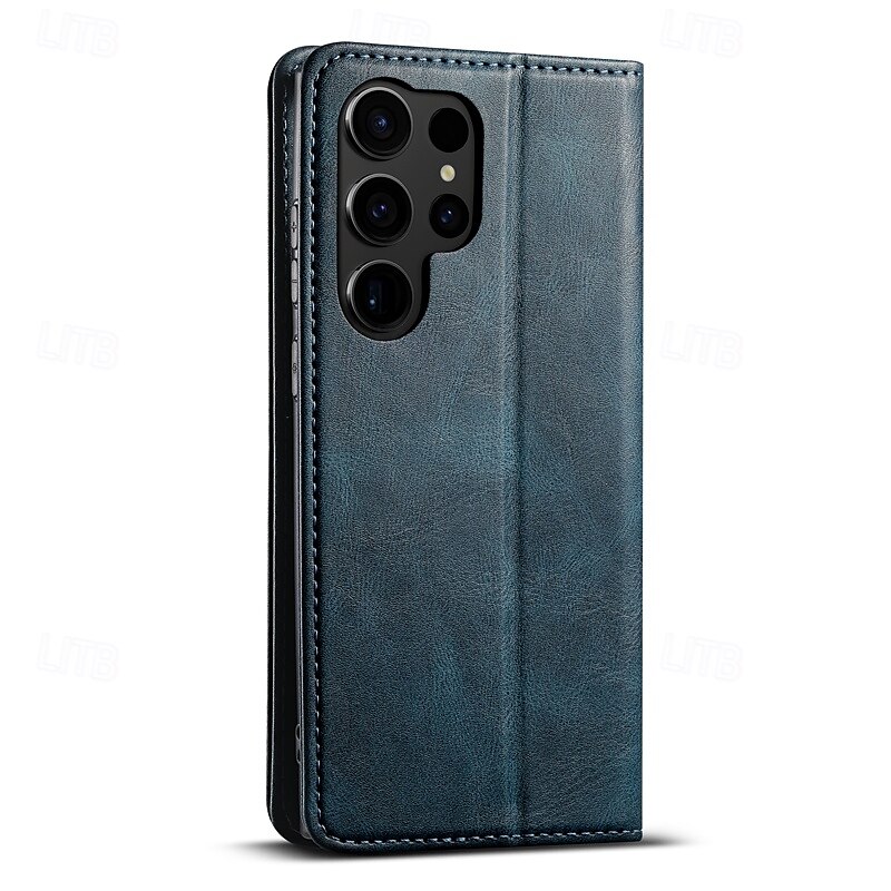 телефон Кейс для Назначение S24 S24 Ultra Plus S23 Ultra Plus S23 S22 S22 Плюс Ультра Кейс на заднюю панель со стендом Разъем для карты Защита от удара Ретро ПК Кожа PU 2025 - $18.99 –P14