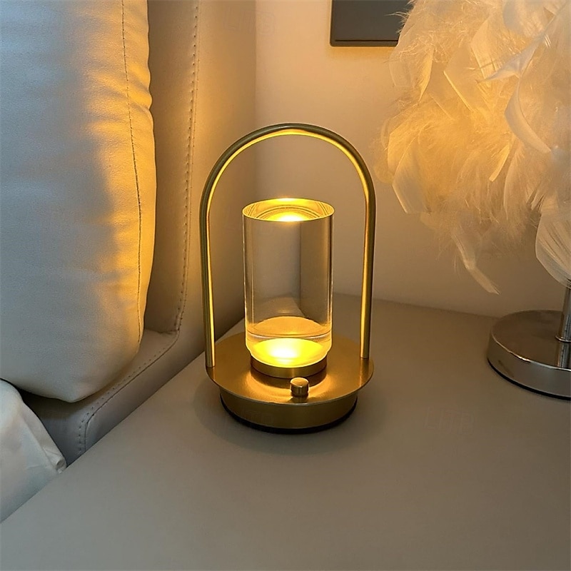 lampada da tavolo ricaricabile usb senza fili dimmerabile tricolore lanterna da comodino luce notturna da tavolo luce d'atmosfera touch per casa hotel campeggio luce tavolo da pranzo illuminazione 1 del 2025 a $43.99 –P5