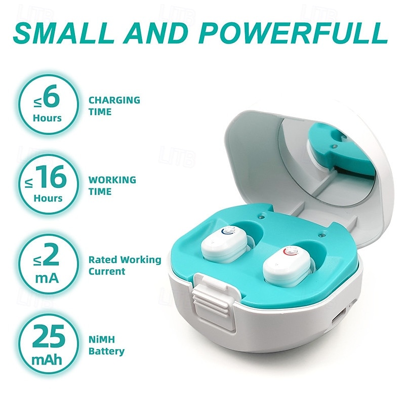 Mini Portable TWS Hearing Aids Charging Compartment Hearing Aids Invisible In-Ear Long Endurance Audiphone Magnetic Charging Assisted Listen Sound Amplifier for Elderly Person Valentine's Day Gift 2026 - $71.99 –P1